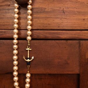 Kiel James Patrick Valerie Pearl Anchor Necklace
